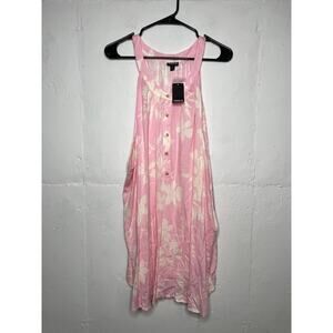 NEW Torrid Pink Sleeveless Emma Floral Blouse Front Halter Size 5X